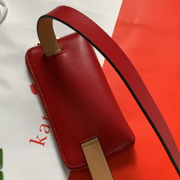 ♠️♠️ ♠️ Kate Spade red leather belt bag size L/XL ♠️♠️♠️ - Picture 4 of 7